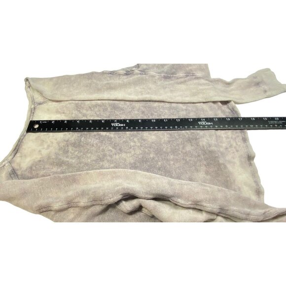 WE THE FREE Long Sleeve Cropped Tee Space Tie Dye Linen Blend Sz S Gray 6-16 - Picture 10 of 13